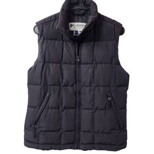 VTG Columbia Black Interchange‎ Down Puffer Vest Womens small Gorpcore